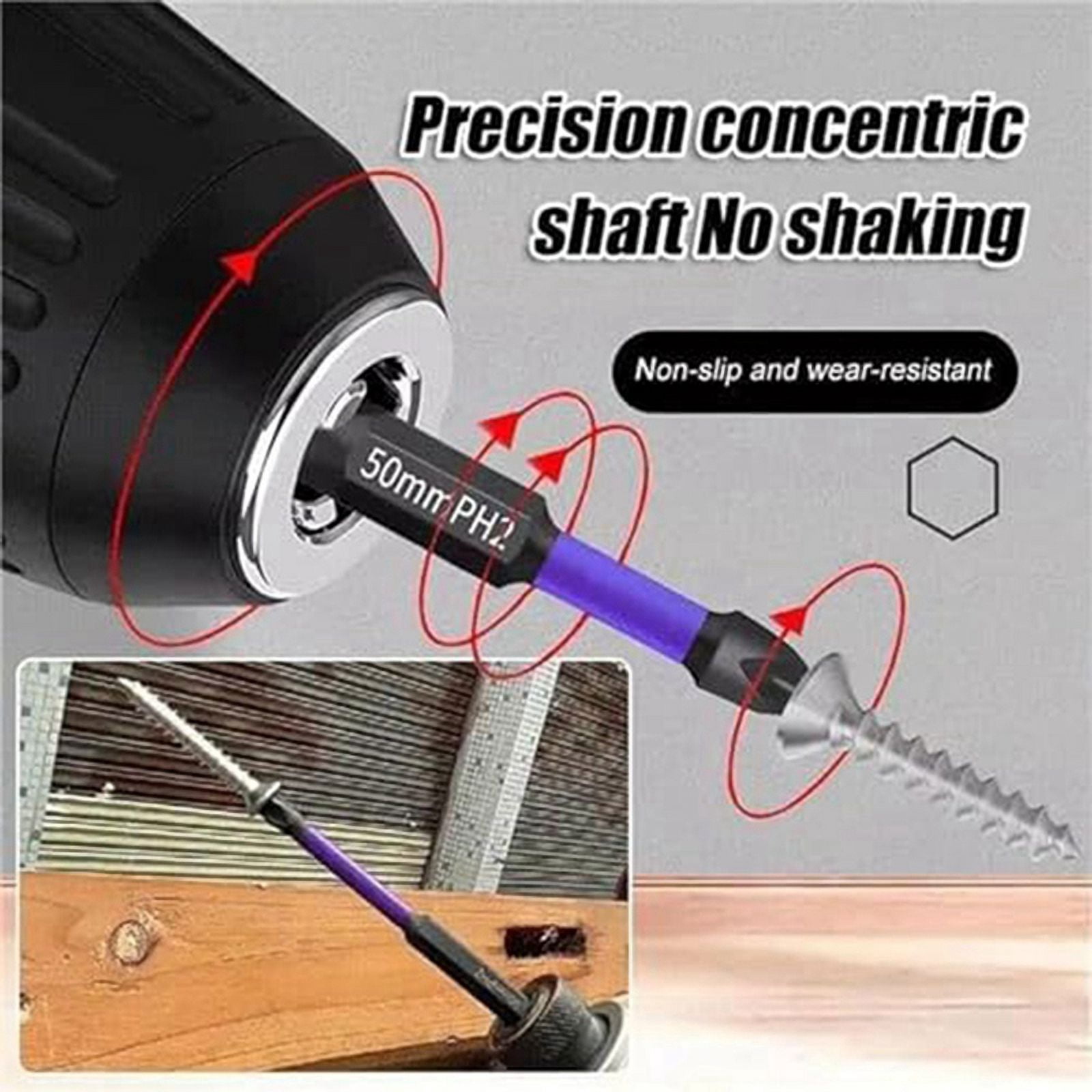 Magnetic Drill Bits Anti-Slip and Shock-Proof Bits with Screwdriver Bits Magnetic Screwdriver Set (5Set)