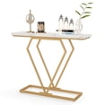 thumbnail image 1 of Gymax 39.5'' Modern Accent Table Faux Marble Narrow Entryway Table for Living Room, 1 of 10