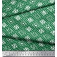 thumbnail image 3 of Soimoi Green Rayon Fabric Diamond & Triangle Geometric Printed Craft Fabric by the Yard 42 Inch Wide, 3 of 3