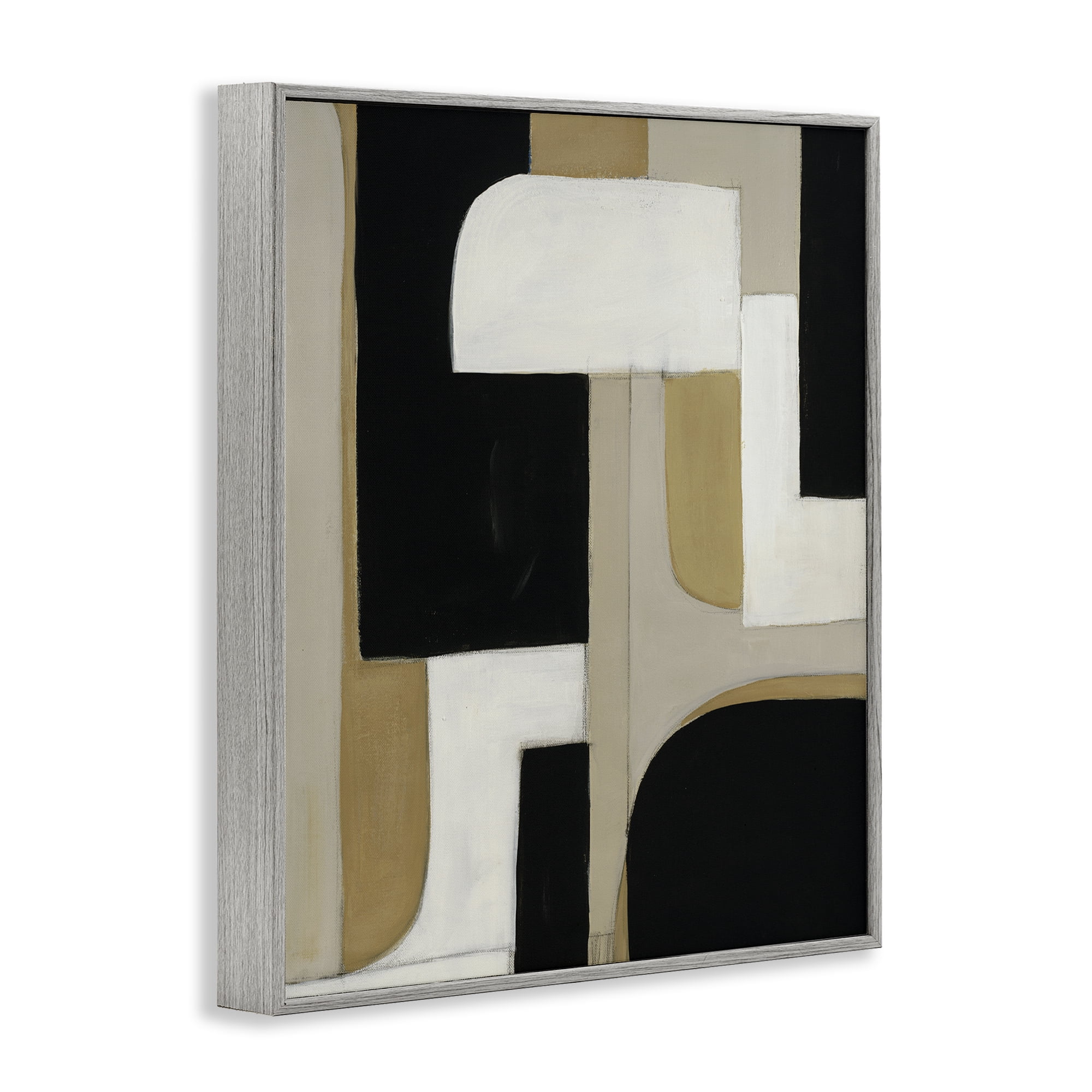 Stupell Industries Minimalist Geometrics in Neutrals Gray Framed Giclee Art, design by Kippi Leonard