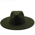 thumbnail image 2 of Simple British Style Winter Wool Solid Classic Fedoras Cap Men Women Panama Jazz Hat 9.5cm Wide Brim Big Fedoras, 2 of 2