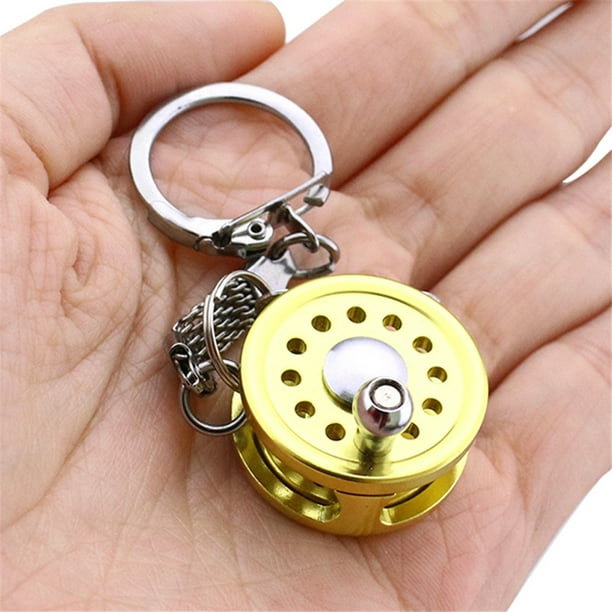 FishReel Keychain Golden Fisherman Spinning Fishing Reel Charactor  Miniature 
