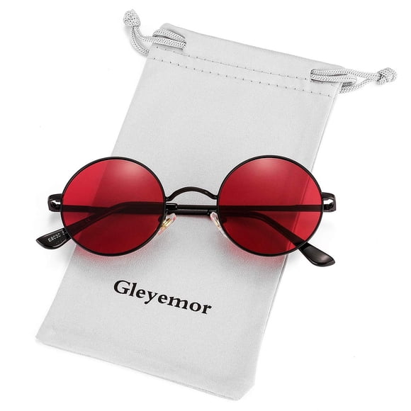 Gafas de Sol Polarizadas Gleyemor Redondas para Hombre y Mujer Rojo Amarillo