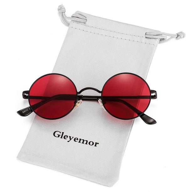 Gafas de Sol Polarizadas Gleyemor Redondas para Hombre y Mujer Rojo Amarillo