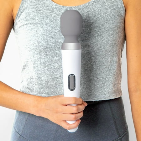 Sharper Image Personal Touch Massager Wand, Wireless Vibrating Massager for Neck and Shoulders, Relaxing Vibration for Sports Recovery with Multiple Modes, Splash Proof and Rechargeable, Whisper Quiet