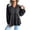 Black, variant on HAiming Womens Casual V-Neck Blouse Ruffle Long Sleeve Tiered Pleated Shirts Summer Solid Color Loose Pullover Tops