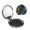 Round Shape, variant on Electric Guitars Rock Music Colorful Portable Double-Sided Face Mirror Square, Magnifying Compact Pocket Mirror with PU Leather Cover