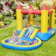 thumbnail image 2 of Costway Inflatable Bounce House, Kids Water Park Wet Dry with Splash Pool 380W Blower, 2 of 12
