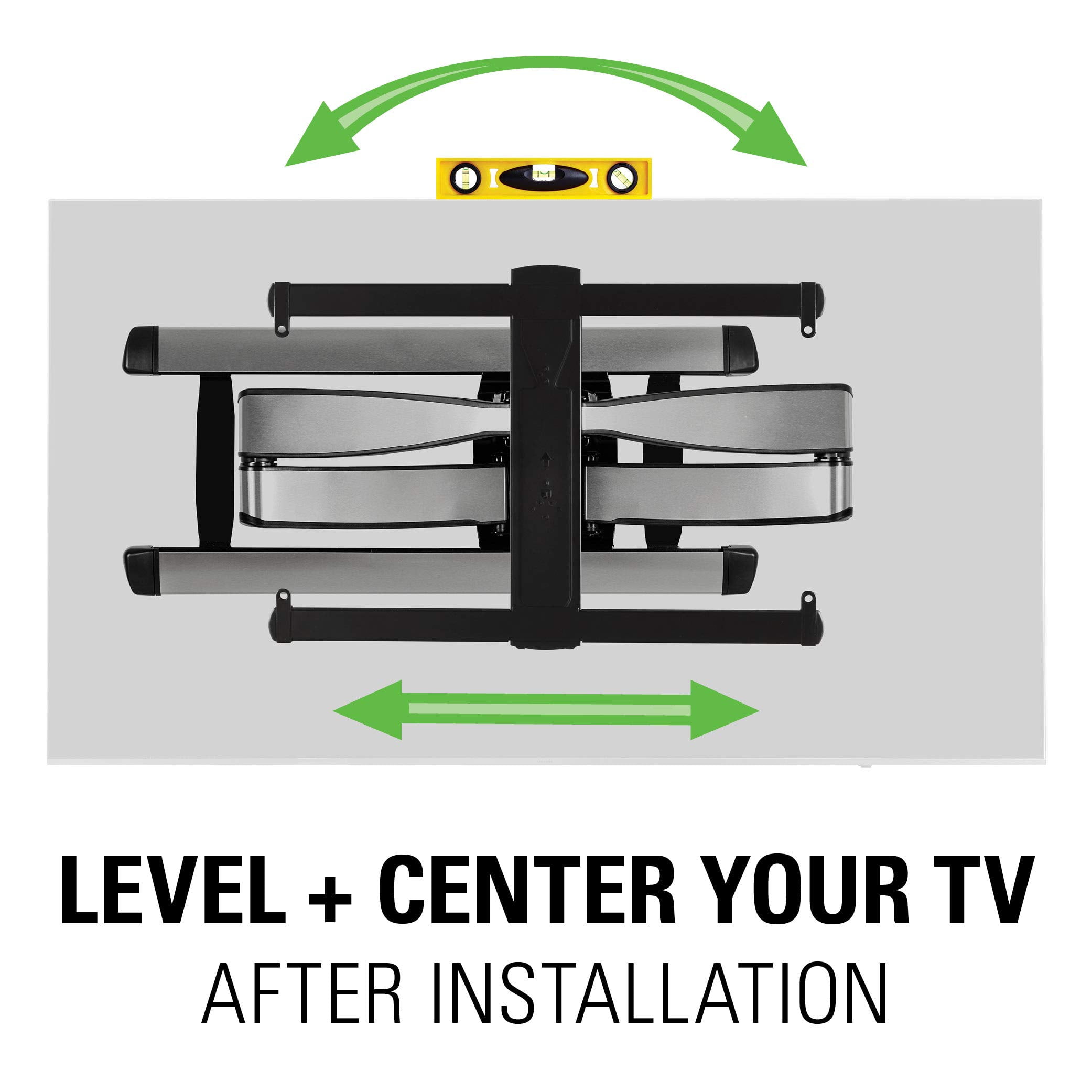 SANUS Premium Full Motion TV Wall Mount for TVs Up to 90" - Stainless Steel Finish with Smooth Extension, Swivel & Tilt