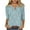Light Blue#1, variant on Utoimkio 3/4 Sleeve Blouses for Women Plus Size V Neck Shirts Casual Floral Print Lightweight Loose Fit Tee Tops for Women