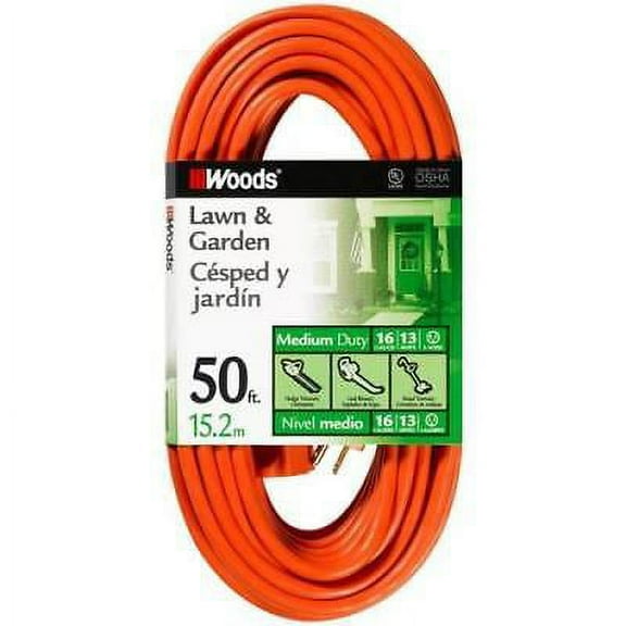 Woods 16 Gauge Outdoor Round Vinyl Extension Cord - 50'