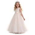 thumbnail image 2 of ATOGUTA Wedding Dresses for Girls Guest Beige Sleeveless Tulle Long Formal Wedding Pageant Party Fancy Princess Ball Gown Dresses 5T-15, 2 of 7