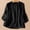 Black, variant on HOMBOM Blue Women Tops and Blouses 3/4 Sleeve Casual Plus Size Solid V-Neck Tunic Blouse XL