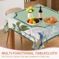 thumbnail image 6 of Green Tropical Botanical Peacock Mahjong Tablecloth 55" x 55" Tablecloth Table Cloth Covers, Stain Resistance Polyester Table Covers for Kitchen Dini, 6 of 6