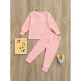 thumbnail image 4 of Wassery 2PCS Kids Girls Fall Pajamas Set Toddler Girls Boys Nightwear Long Sleeve Round Neck Tops Long Pants Sleepwear Loungewear Outfit Set 18M-6T, 4 of 8