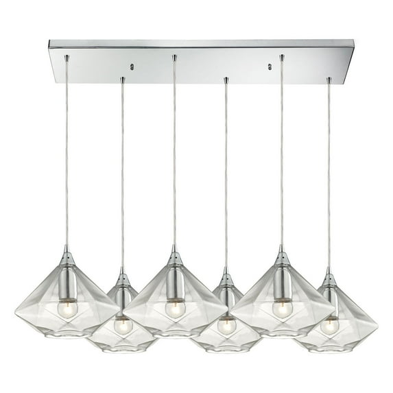 Elk Lighting Geometrics 6 Light Pendant in Polished Chrome