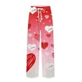thumbnail image 5 of Fgvctg Valentine's Day Pajama Pants Mens Soft Sleepwear Wide Leg Pajamas Love Heart Graphic High Waisted Pj Pants Plus Size Spring Fall Drawstring Lounge Pants with Pockets Light pink L, 5 of 5
