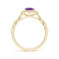thumbnail image 2 of ANGARA Natural 1.15 Ct. Amethyst with Diamond Side Stones Ring in 14K Yellow Gold for Women (Ring Size: 5), 2 of 8