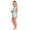 thumbnail image 3 of Casual Nights Women's Floral Sleeveless Tank and Pajama Shorts Set - Blue - 1X, 3 of 5