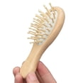 thumbnail image 2 of Peine de masaje de madera, cepillo de masaje para el cuero cabelludo, peines con cojín de aire, cepillos antiestáticos, pequeño peine de masaje de madera natural para el cabello., 2 of 8