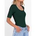 thumbnail image 5 of ANRABESS Womens Scoop Neck Tops Half Sleeve Ribbed Knit Slim Fitted T Shirts Summer Casual Basic Tee Going Out Shirts, 5 of 10