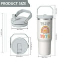 thumbnail image 5 of 1pc 50 years old 30oz Tumbler with Straw & Handle - Insulated Stainless Steel Cup | Holiday Gift for Man Women (Christmas, Valentine's, Birthday), 5 of 7