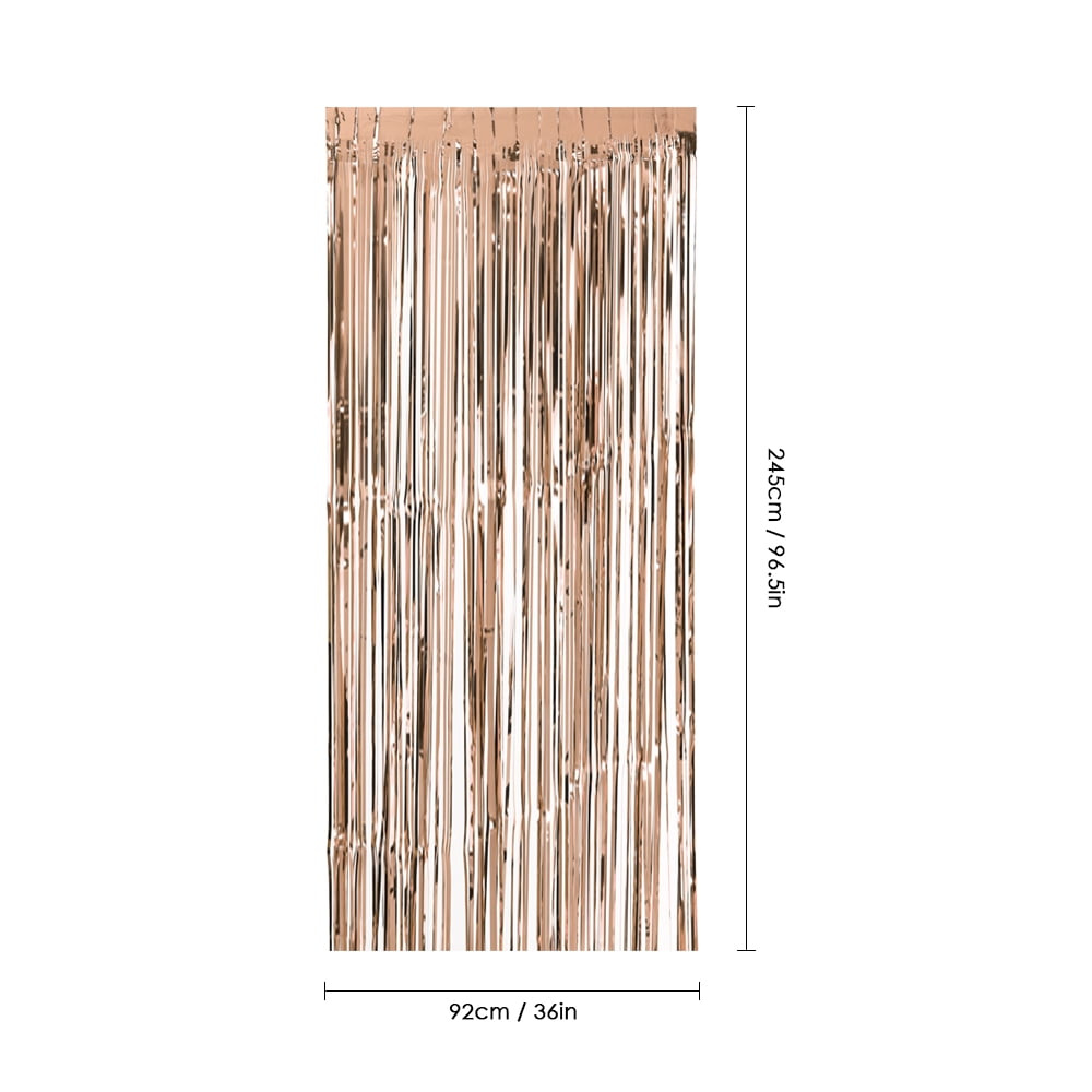 92 245cm Metallic Foil Fringe Curtain Tinsel Shimmer Window Door 92 245cm Metallic Foil Fringe Curtain Tinsel Shimmer Window Door Wall Backdrop Panel Decoration For Wedding Party Rose Gold