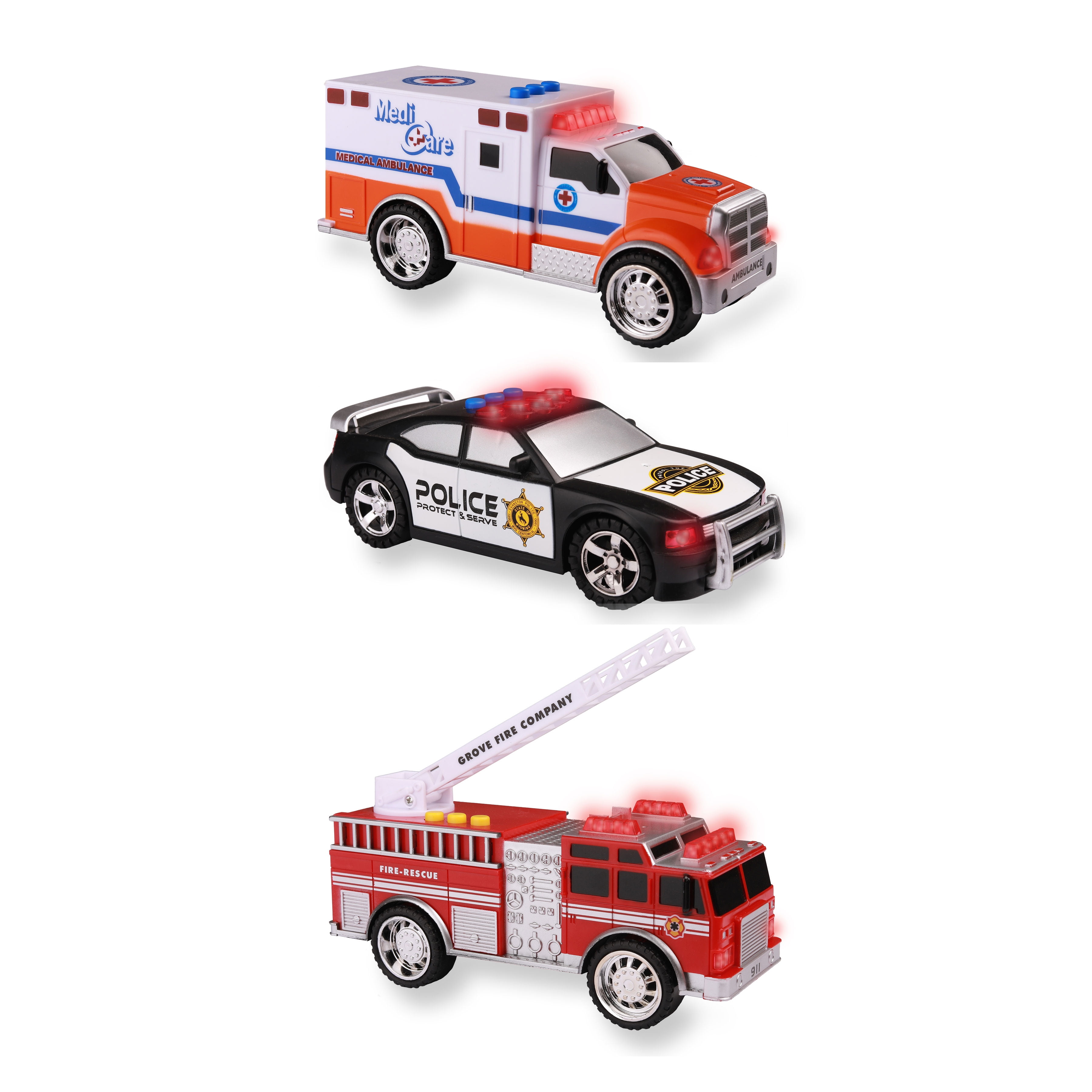 police toy car set