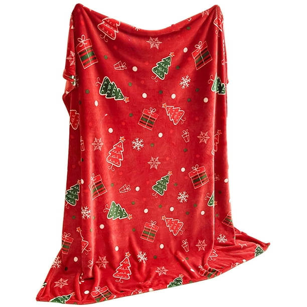 Manta de franela navideña con estampado navideño para la siesta del sofá del dormitorio