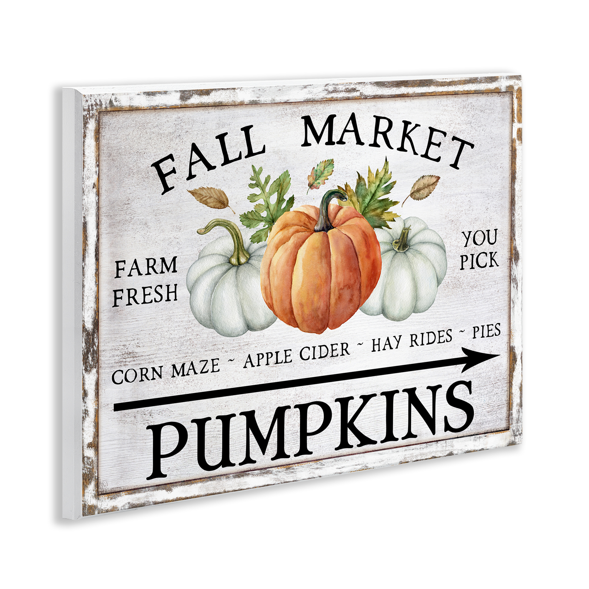 Stupell Industries Fall Market Pumpkins Holiday Painting Unframed Art Prints Wall Art, 14 x 11