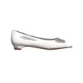 thumbnail image 4 of Womens Dyeables Kara Open-Toe Ballet Flats, White Satin, 7.5 US, 4 of 5