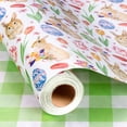 thumbnail image 4 of HOMERAL Easter Wrapping Paper Roll - 17 Inch X 33 Feet - Green Gift Wrap with White Rabbits, Flowers - Perfect for Easter, 4 of 8