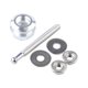 thumbnail image 2 of Kit de cierre de capó universal de 21 mm con pulsador antivibración para reparación y modificación. Plateado, 2 of 9