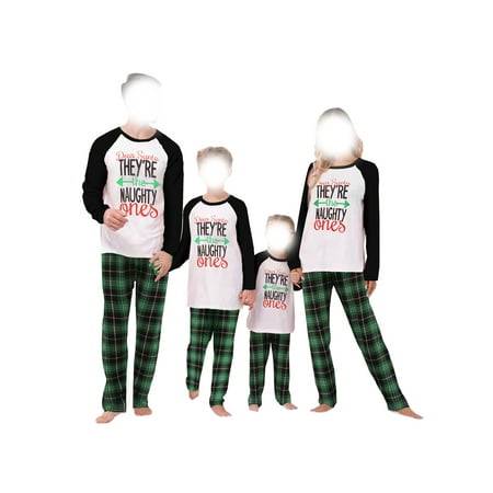 

Family Matching Pajamas Christmas Sleepwear Long Sleeve Raglan Tops with Plaid Pants Soft Loungewear Pjs Set