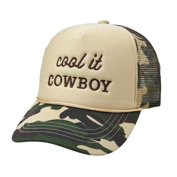 Gorra Trucker Etdewrio Cool It Cowboy con Malla Beige