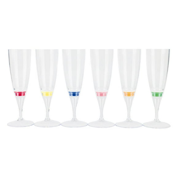6 Piezas Copas de Champán Copas de Vino LED Plástico 150 ml Vasos de Cristalería Vasos para Tostar Vasos para Club Picnic Hogar Celebración Bodas