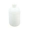 thumbnail image 1 of Botella cilíndrica de plástico blanca de 500 mL de capacidad, 17 cm x 8 cm, boca de 25 mm, con doble tapa a prueba de fugas y graduada para laboratorio de química., 1 of 2