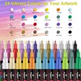 thumbnail image 3 of 24 Colors Acrylic Paint Pens, Art Set Acrylic Paint Markers, Fabric Markers for Textile, Canvas, Rock, Glass, Wood, Paper, DIY, Extra Fine, 3 of 10