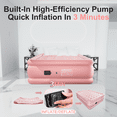 thumbnail image 6 of Queen Air Mattress with Built-in Wireless Pump-Inflatable Bed for Camping&Guests,All Polyester Pongee Cooling Top,18"Pink, 3 Minutes Inflation, 6 of 8