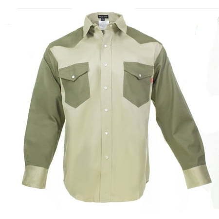 Flame Resistant FR Shirt – 88/12 Cotton Nylon blend – 7 oz twill - Western Style - 2 tone