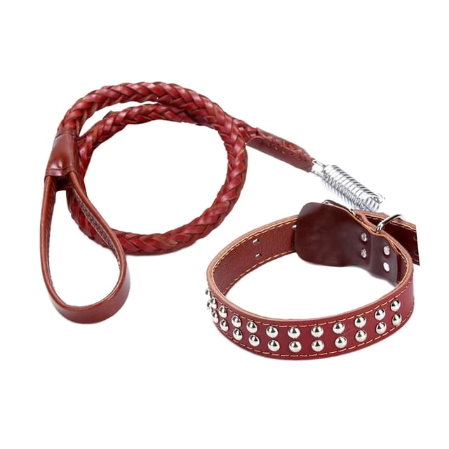 Cuerda de tracción para perros de servicio pesado Amortiguador Resorte Gancho de metal Suministros para mascotas Tejido a mano Cuello mediano marrón jinwen Cuerda de tracción