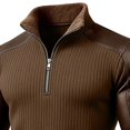 thumbnail image 4 of Uikmnh Men's Sweatshirts, Retro Casual Stand Collar Zip Up Heavyweight Knit Jacquard Pullover Sweater for Autumn Winter Wear,XL, 4 of 7