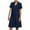 Dark Blue, variant on Lolmot Plus Size Summer Dresses for Women Maxi Dress Solid Cotton Linen Turn Down Collar Loose Shirt Dress Summer Dresses