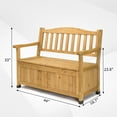 thumbnail image 4 of IVV Wooden Outdoor Storage Bench Large Deck Box, 44inch Entryway Storage Bench w/Backrest and Armrest for Patio Garden Balcony Yard (Yellow), 4 of 8