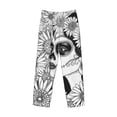 thumbnail image 5 of Balery Floral Sugar Skull Portrait print Men's Pajama Pants,Ultra Lightweight Pjs,Lounge Pant-XX-Large, 5 of 9