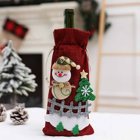 

Huilaibazo Red Bag Bottle Set Home Table Decoration Christmas Party Supplies