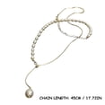thumbnail image 3 of Fiudx Collar de Perlas, Elegante Cadena de Clavícula, Latón Bañado En Oro de 18 Quilates, Diseño Resistente Al Deslustre, Ideal para El Día y La Noche, Joyería de Moda para Mujer, Un Regalo Único., 3 of 6