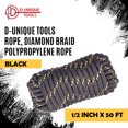 thumbnail image 2 of 1/2 in. x 50 ft. Polypropylene Diamond Braid Rope Black Multicolor, 2 of 5