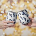 thumbnail image 2 of 12oz Stemless Wine Tumblers White and Blue Of Leopard Print Vacuum Insulated Stainless Steel Travel Tumbler Cups Mug with Lid and Straw for Champaign,Cocktail,Beer with Cleaning Brush, 2 of 5