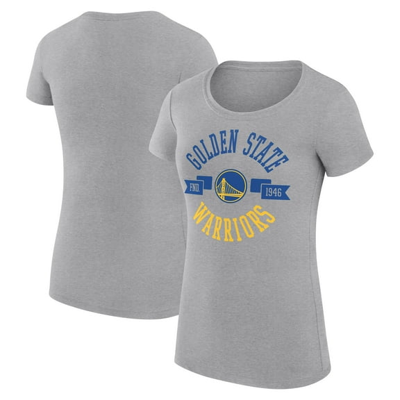 Women's G-III 4Her by Carl Banks Heather Gray Golden State Warriors Super-Slim Fit Lightweight Large City Logo T-Shirt